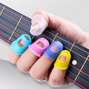 5pcs Silicone Non-slip Finger Guards Guitar Fingertip Protector Fingerstall Guitar Press Accessories