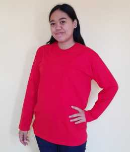 KAOS POLOS LENGAN PANJANG WARNA HIJAU FUJI BAHAN  COTTON COMBED 30S