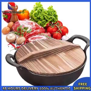 Vktech Multi-Functional Cast Iron Cookware Non Stick Skillet with Lid and Handle for All Cooking Needs