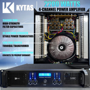 Professional KYTAS KY-8800 4 Channel Power Amp 2200W Per Channel Multi-protection Circuit Compatible 18 Inch Bass Speaker Party Event Use