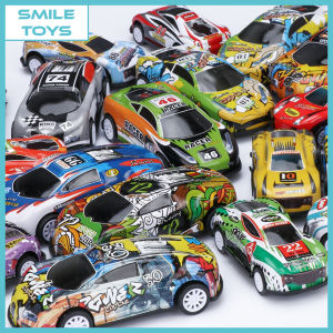Smile - 1 PCS Mainan Anak Mobil Balap Besi Mini PullBack Bahan Metal