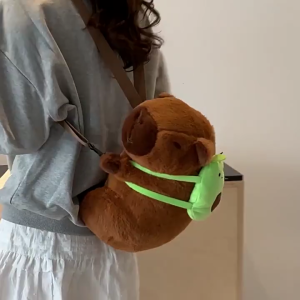 Unique Capybara And Strawberry Themed Plush Crossbody Bag Travel Shoulder Bags For Children Teens And Cartoon Lover
