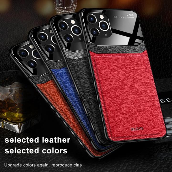 NUBULA For Samsung Galaxy S21 FE 5G (6.4)inch Fan Edition Casing Hard Grained Leather Handset Back Cover Plexi glass Handphone hp Galaxy S21 FE 5G CellPhone Shockproof Protective Case For Samsung Galaxy S21 FE 5G