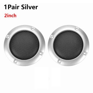 SIMPLETEN 2Pcs Plastic Speaker Protective Grill 2 Inch Black Gold Silver Decorative Speaker Mesh Circle Durable Shatter Resistant Steel Mesh Speaker Cover Audio DIY Decoration