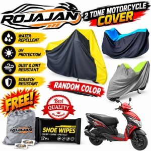 2 Tone Rojajan Mortorcycle Cover for Honda Dio Water Repellent Hydrophobic Dustproof with Bag & Wipes