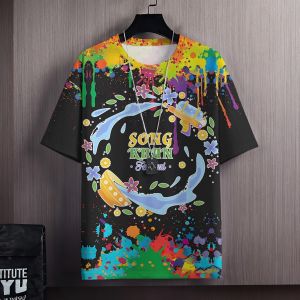 เสื้อแฟชั่นผญๆ2568เทศกาลสงกรานต์ เสื้อยืดผู้ชาย สายรุ้ง เสื้อเรืองแสง สะดวกสบายและแห้งเร็ว เสื้อยืดคอกลมเสื้อยืด