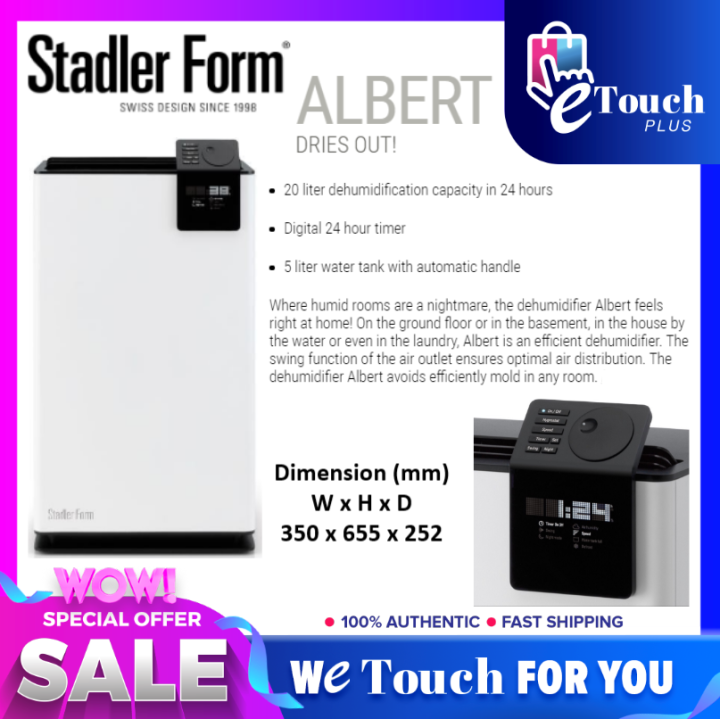Stadler Form [ ALBERT ] Dehumidifier Room size: up to 175m3 | 4 . 6 ...