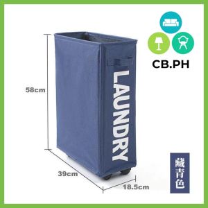 Wheeled Oxford Laundry Basket Trash Can With Universal Wheel Foldable Dirty Clot