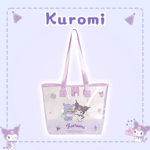 RA RA Sanrio Kuromi Cartoon Transparent Jelly Shoulder Bag Fashion Large Capacity Student Storage Bag AR AR