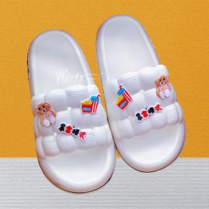 Dép bánh mì nữ quai đan Chao Fead  gắn sticker Gấu trà sữa dễ thương - chất EVA siêu nhẹ Maipy D252