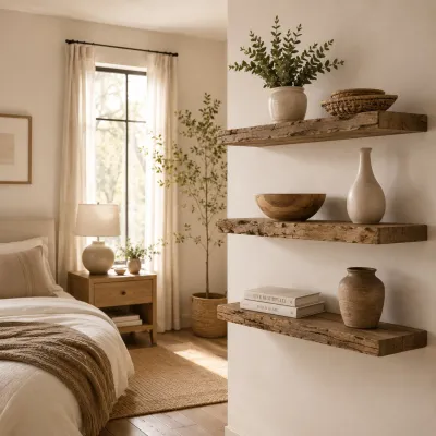 three (3) layers floating shelves with concealed metal support 3 pcs of solid wooden shelves with hidden metal support luxury floating shelves solid wood wall shelves modern floating shelf set premium wooden wall shelves hidden bracket floating shel