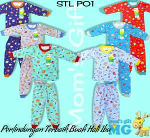 Babysmart - 3 SET Setelan PANJANG Anak/Bayi FULL PRINT Motif CAKE STL-P01 MOMS GIFT SNI Bahan 100% Katun DK PREMIUM Size S - XL
