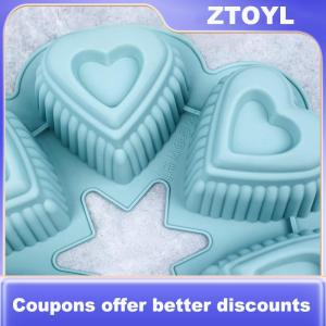 【ZTOYL】 Non Stick Heart Silicone Cake Mold Flexible Baking Pan For Chocolate Sponge For Home Kitchen Birthday Desserts Baking