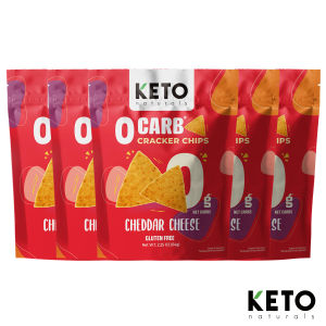 KETO NATURALS แครกเกอร์ ซีโร่ คาร์บ รสเชดด้าชีส แพ็ค5ซอง