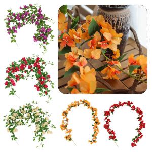 NOBLELYN Multicolor Bougainvillea Artificial Flower Vine Green Leaves Hanging Decoration Artificial Flower Creative DIY Simulation Flower Vine Home Decoration