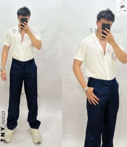 Men’s Slacks Pants Checkered Straightleg with Pockets Formal  Casual Office Business Trousers for Men Slacks na Panglalaki Professional Formal Suit Pants DS-03 PLAID NAVYBLUE PANTS (29-40)