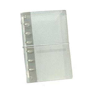 A6/A7 Clear Notebook Cover Binders Folder Three Fold Flip Binders Cover with Elastic Band for Paper Storage