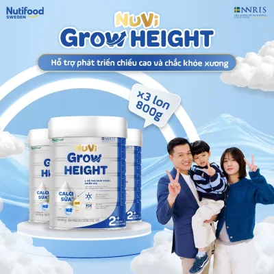 Sữa Bột Nuvi Grow Height 2+ (800G) Phát Triển Chiều Cao Dành Cho Trẻ Trên 2 Tuổi