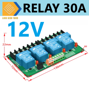 Mạch rơ le 4 kênh 12v30a songle SLA 12VDC SLC