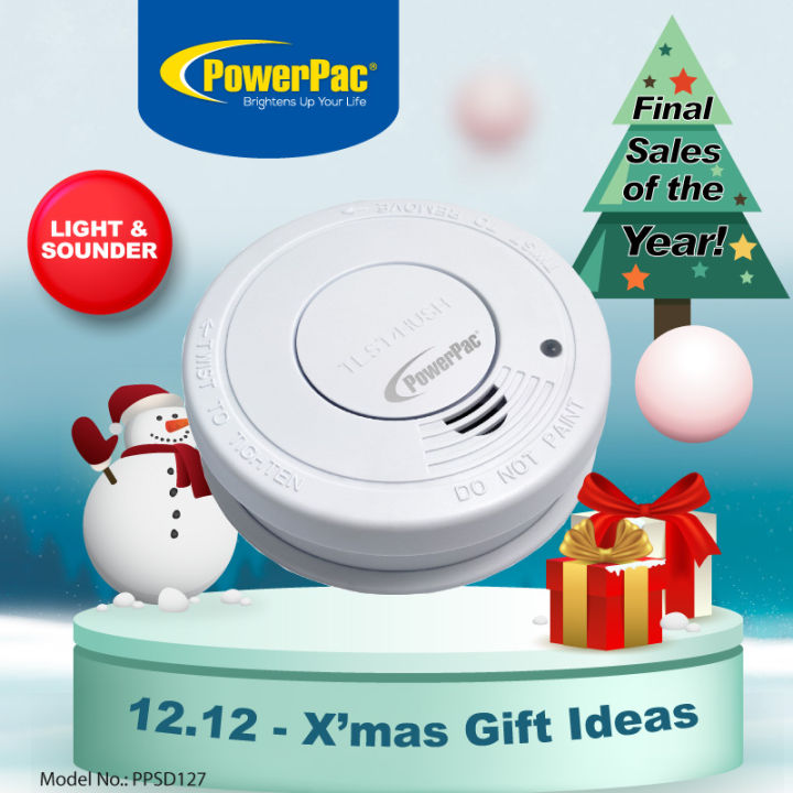 PowerPac Smoke Detector with HUSH function (PPSD127) Lazada Singapore