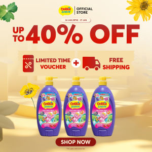 [Bundle of 3] CARRIE JUNIOR Hair & Body Wash - Cheeky Cherry (1000g) [Free Toy] Nourishing & Moisturising Skin