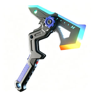 2-in-1 Light Up Sword Axe Toy Rechargeable Mist Spray Warhead Axe with Sound Effect Kids Pretend Play Gift
