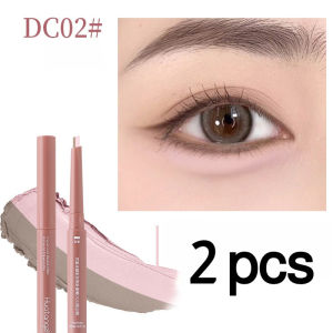 Dual-Ended Waterproof Eyeliner Pen Sweatproof Highlight Stick/Long-Lasting Aegyo-Sal Makeup Tool/2-In-1 Eye Contour Makeup Stick
