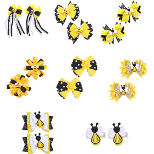 1Pair Comfortable Flower Ribbon Bows Hair Clip Adds A Cute Touch To Any Hairstyle Comfortable Hair Accessory For Women