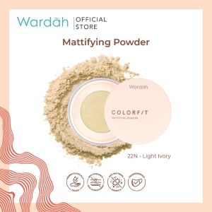 WARDAH Colorfit Mattifying Powder Indonesia / Bedak Tabur Wajah 15g / With SkinMatch Technology And Matte Micropowder UV A/B Protection / Oil Control Transferproof / 22N Light Ivory 23W Warm Ivory 32N Neutral Beige 43W Golden Sand / Cosmetic Makeup Series