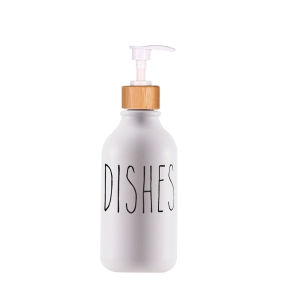 White Hand Soap and Dish Soap Dispenser with Pump Soap Bottle for Farmhouse Kitchen Counter Bathroom Decor Organization 500ml