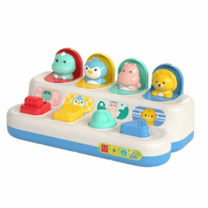 YIYU STUDIO Nhựa Đồ chơi Montessori bật lên cho bé Chủ đề động vật có nút bấm Hộp đồ chơi động vật tương tác Mượt mà Phân loại màu sắc Hộp chuyển đổi Peekaboo Đào tạo kỹ năng vận động tinh