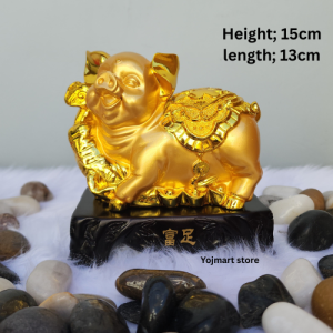 Golden Pig Year of the Pig Year of the Boar Figurine  Success Career Blessed Wealth Money Catcher Wealth Activator
