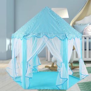 [Ảnh thật] [Có sẵn] Lều công chúa có rèm chống muỗi hình lâu đài màu hồng màu xanh cho bé phong cách hàn quốc
