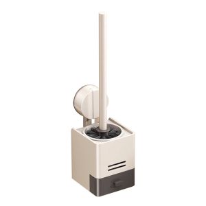 ANAMA No Punching Suction Cup Toilet Brush Wall Mounted Suction Cup Design Toilet Brush Holder Toilet Brush Holder Household Use Toilet Brush Storage Rack Bathroom