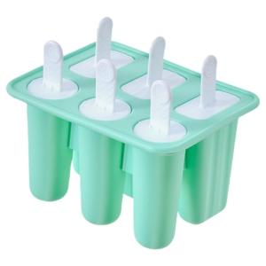 Heat resistant Silicone Popsicles Molds for Refreshing Dessert 6 Compartments Ice Cream Molds With Detachable Stick