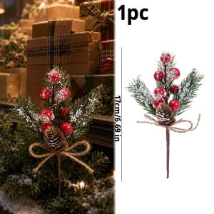 10 cành quả mọng nhân tạo nón thông đồ trang trí vòng hoa giáng sinh nhánh thông xanh cho cây giáng sinh hoa trang trí bình hoa cho tiệc tùng lễ hội