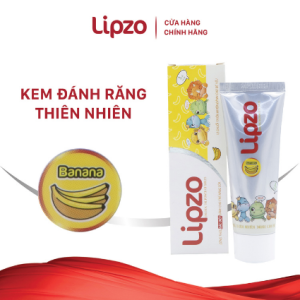 Kem Đánh Răng Trẻ Em Lipzo Vị Chuối Bảo Vệ Răng Sữa 75g Hữu Cơ Ngọt Thơm An Toàn Nuốt Được Dành Cho Trẻ Em Từ 3-10 Tuổi