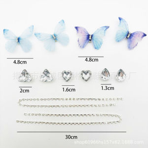 12 Cái/Bộ CROCS jibbitz pha lê charm kim cương 3D bướm khóa giày có thể tháo rời Giày dây xích trang trí cho CROCS