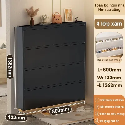 NES 2-3-4 lớp tủ giày treo tườngbằng thép có thể gập lại tủ giày chống bụicông suất lớn không thấm nước