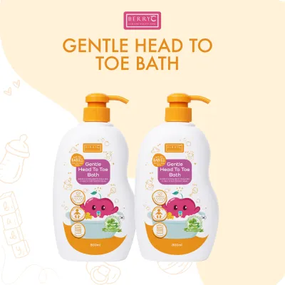 BerryC Gentle Head to Toe Bath (800ml) SKIN REPAIR Baby Shampoo Sabun Eczema Body Wash Skin Repair Kulit Sensitif 湿疹 尿布疹 Ruam Lampin Mandi Baby Bath Mandian Baby Shower Gel
