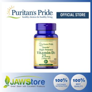 Puritans Pride Vitamin D3 1000 IU / 100 Softgels / Item #015605