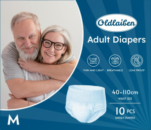 Breathable Adult Diapers M/L/XL (10pcs/1pack) Disposable and Leak-Proof Pull Up Pants Quickly Aabsorb Diaper