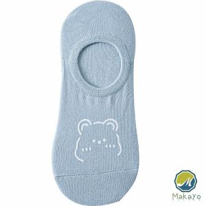 Makayo ถุงเท้าผู้หญิง สีลูกกวาด ถุงเท้าข้อสั้น ผ้านุ่มใส่สบายเพ้นท์น้องหมีน่ารัก womens socks