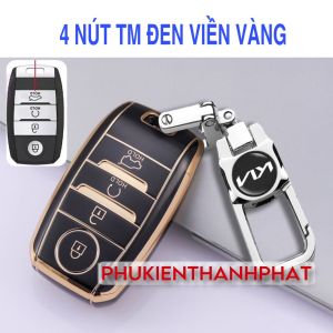 Móc khóa kèm ốp chìa khóa xe Kia Caniva Morning Soluto Sorento 2022 Sorento 2021 K3 Seltos nhựa mềm TPU