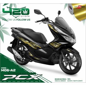 Aksesoris stiker cutting body pcx - Cutting striping HONDA PCX 150 series - Cutting stiker pcx custom desain - PCXM - 420 Design