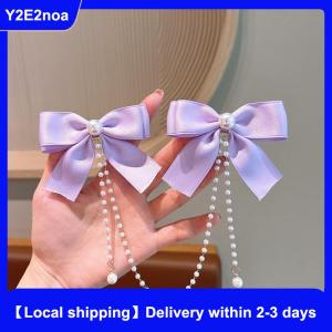 【Local shipping】 Bow Tassel Hair Clip Elegant Solid Color Hair Claw Children Princess Hairpins Fashion Beauty Hair Accessories