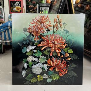 Tranh sơn mài -HOA CÚC- Trang trí làm quà tặng ý nghĩa cho người thân bạn bè và đối tác