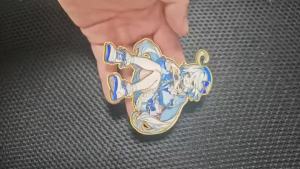 Focalors Furina Metal Magnet Ornament Thick Embossed Gold Edge Die Cut Board Refrigerator Locker Shelf Display Home Decoration Christmas New Year Anniversary Gift for Fans