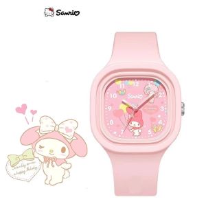 Sanrio Kuromi Led Light Watch Cute Cartoon Pointer Style Wrist Watch Electronic Bracelet For Kids