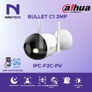 [SIRIM APPROVED] DAHUA Bullet C1 2MP/4MP Outdoor Wireless CCTV WiFi Camera (F2C-PV/ F4C-PV)